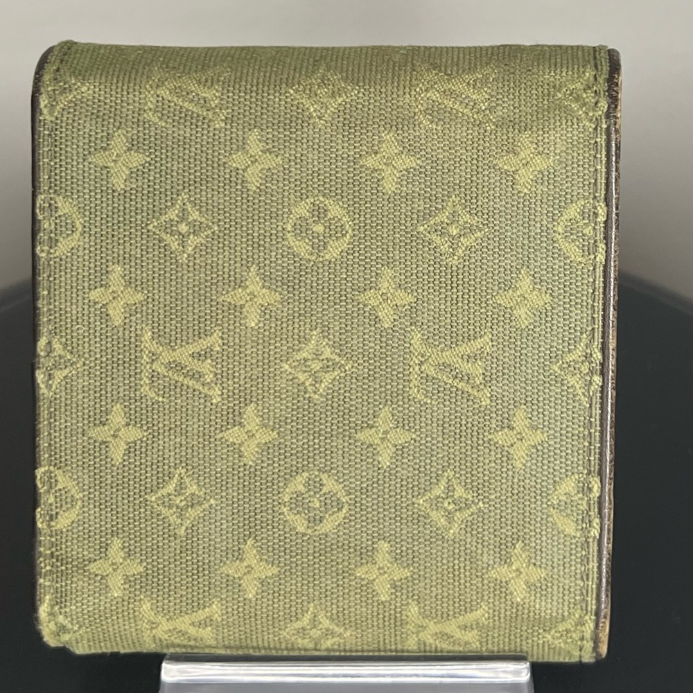 Louis Vuitton Green Monogram Mini Lin Compact Wallet Fold-Over - Picture 2 of 6
